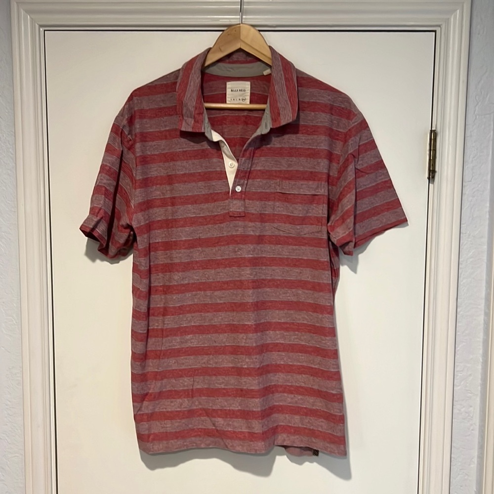Billy Reid red stripe polo XXL